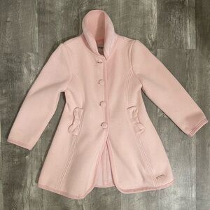 Mayoral Light Pink Girls' Pea Coat with Bow Pockets